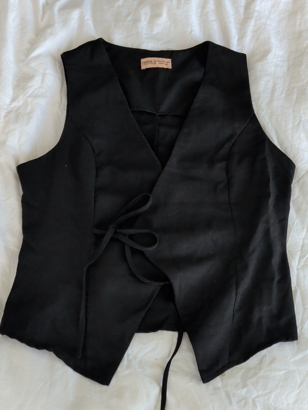 Forever 21 linen blend Black Wrap Top NWOT